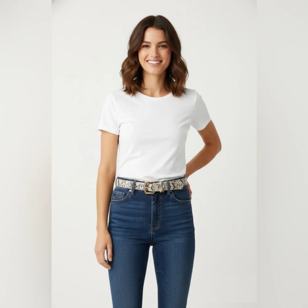 Neutral Snakeskin Print Belt (U411)